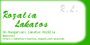 rozalia lakatos business card